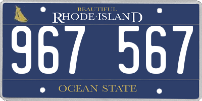 RI license plate 967567