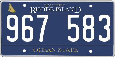 RI license plate 967583