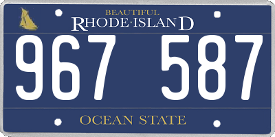 RI license plate 967587
