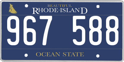 RI license plate 967588