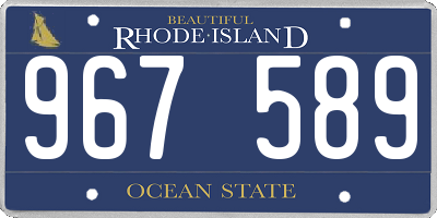 RI license plate 967589