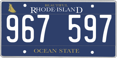 RI license plate 967597