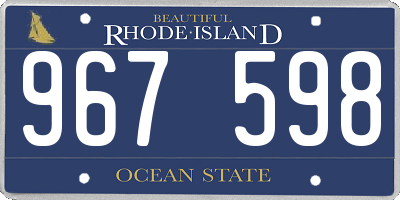 RI license plate 967598