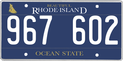 RI license plate 967602