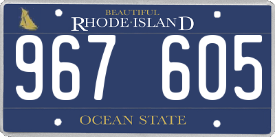 RI license plate 967605