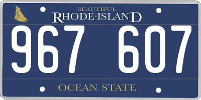 RI license plate 967607