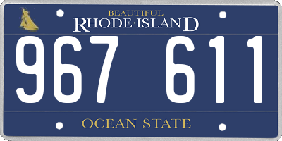 RI license plate 967611
