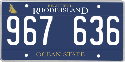 RI license plate 967636