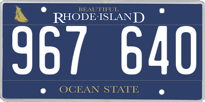 RI license plate 967640