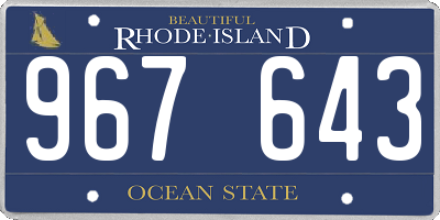 RI license plate 967643