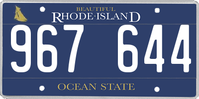 RI license plate 967644