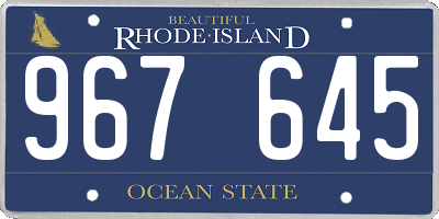 RI license plate 967645