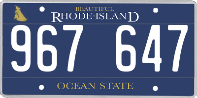 RI license plate 967647