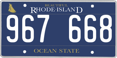 RI license plate 967668