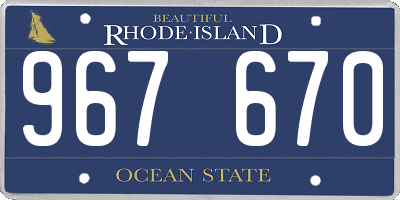 RI license plate 967670