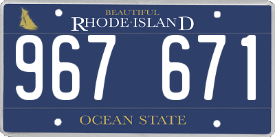 RI license plate 967671