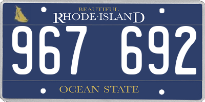 RI license plate 967692