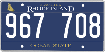 RI license plate 967708