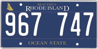 RI license plate 967747