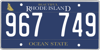 RI license plate 967749