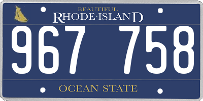 RI license plate 967758