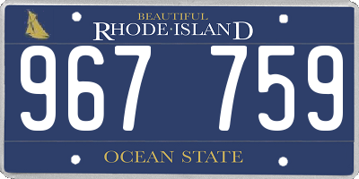 RI license plate 967759