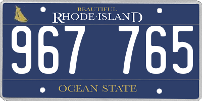 RI license plate 967765