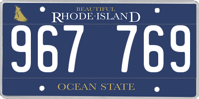 RI license plate 967769
