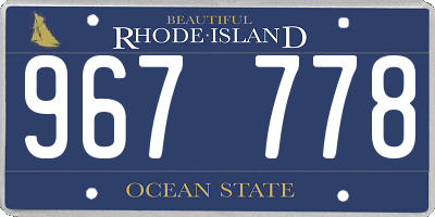 RI license plate 967778