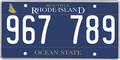 RI license plate 967789