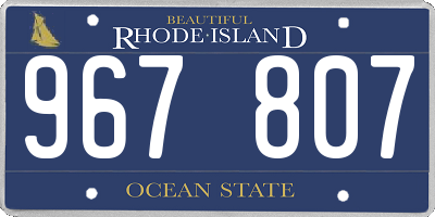 RI license plate 967807