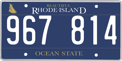 RI license plate 967814