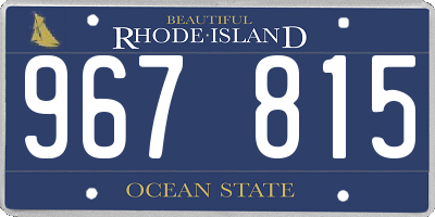 RI license plate 967815