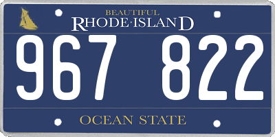 RI license plate 967822