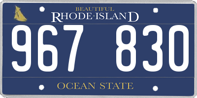 RI license plate 967830