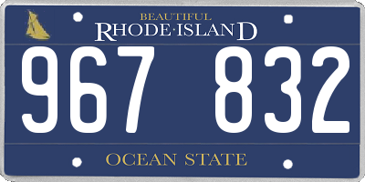 RI license plate 967832