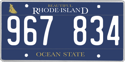 RI license plate 967834