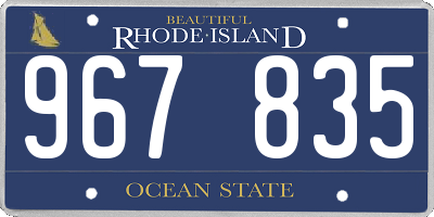 RI license plate 967835