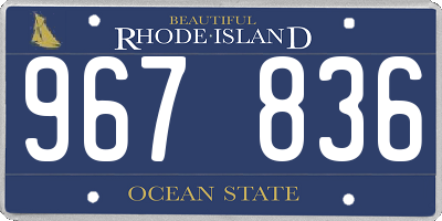 RI license plate 967836