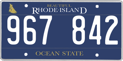RI license plate 967842