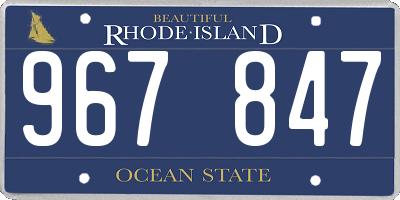 RI license plate 967847