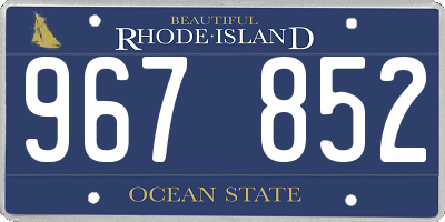 RI license plate 967852