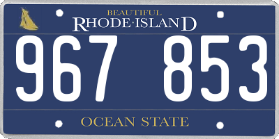 RI license plate 967853