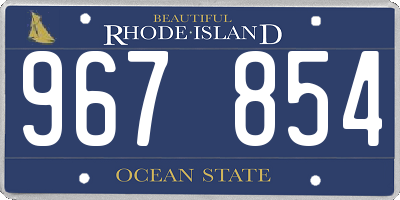 RI license plate 967854