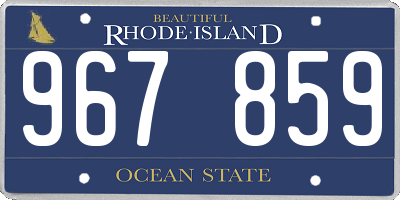RI license plate 967859