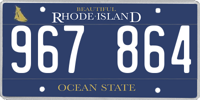 RI license plate 967864