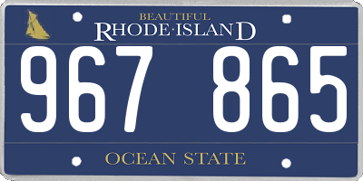 RI license plate 967865
