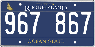 RI license plate 967867