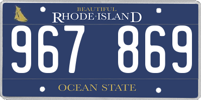 RI license plate 967869