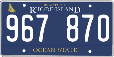 RI license plate 967870